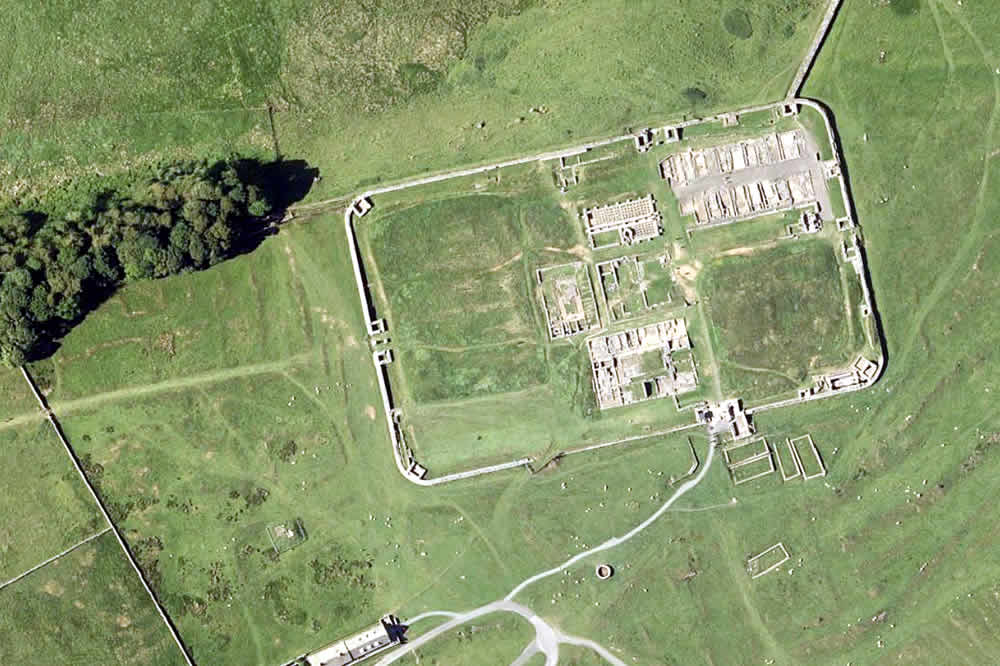 Housesteads fort aerial view